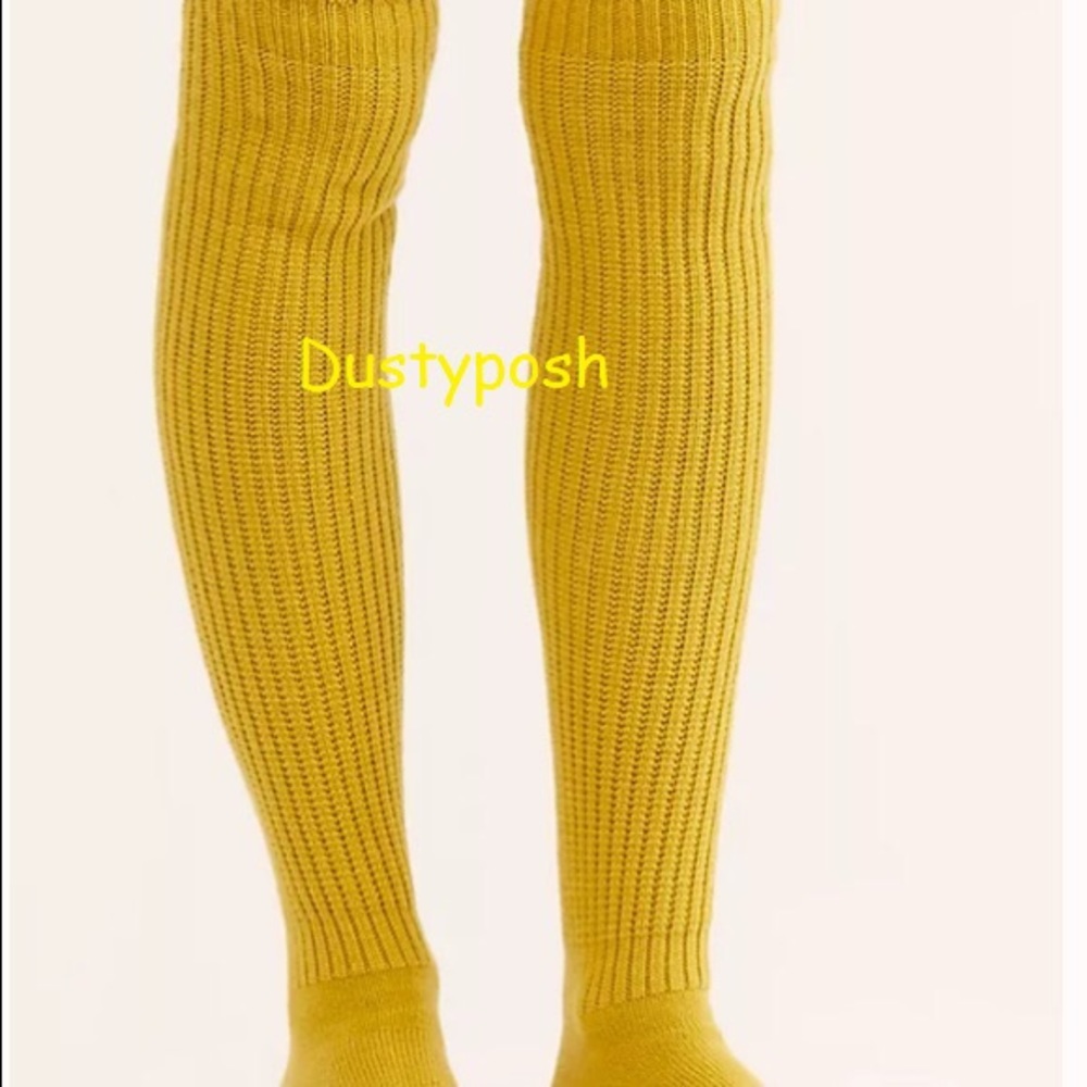 Free People Bulky Over The Knee Socks Boot Thigh Long Ribbed OTK Cozy Vintage - Picture 9 of 15